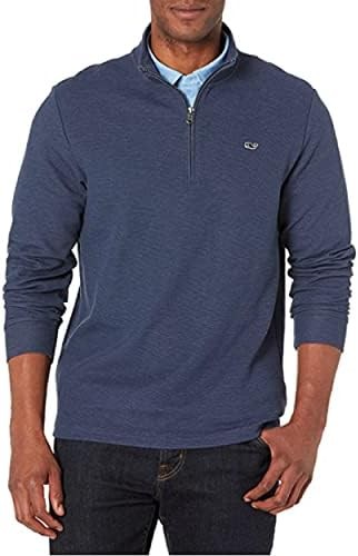 Vineyard vines 男款鹹水四分之一拉鍊套頭毛衣